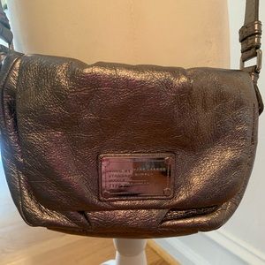 Marc Jacobs silver crossbody bag.